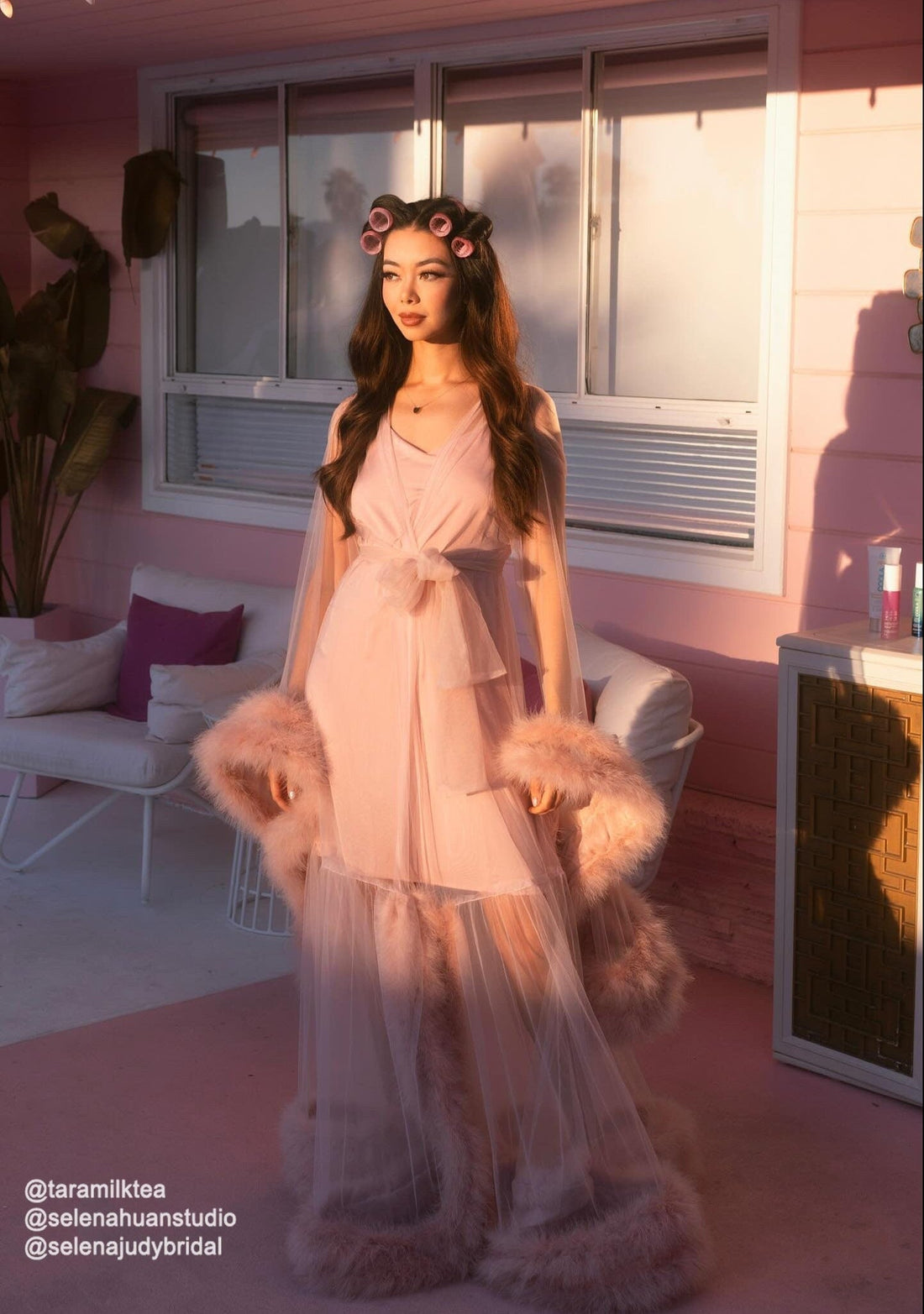 2-Layer Thick Feather Tulle Robe Set – Luxury Photoshoot / Holiday Glam Gown (Multi-Color) — cover