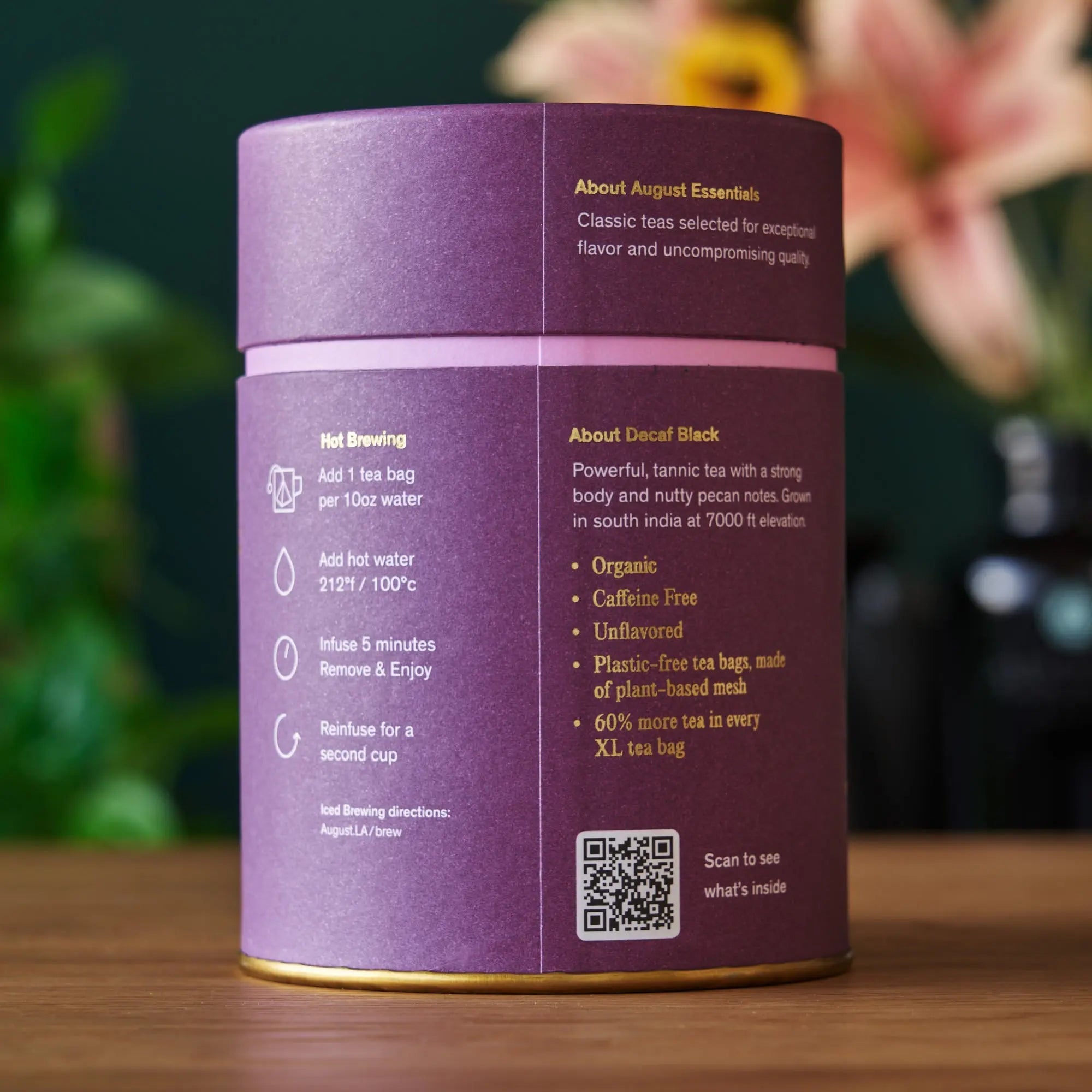 Essentials Decaf Black — Organic Decaffeinated Black Tea | 15 Tea Bags