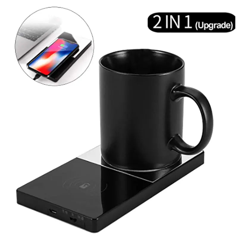 2 In 1  Wireless Heating Mug Cup Warmer
