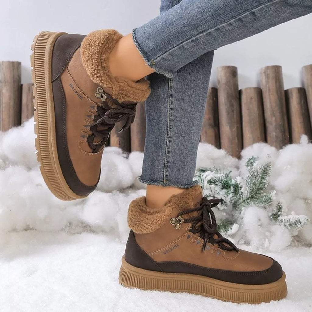 Lace Up Platform Ankle Boots