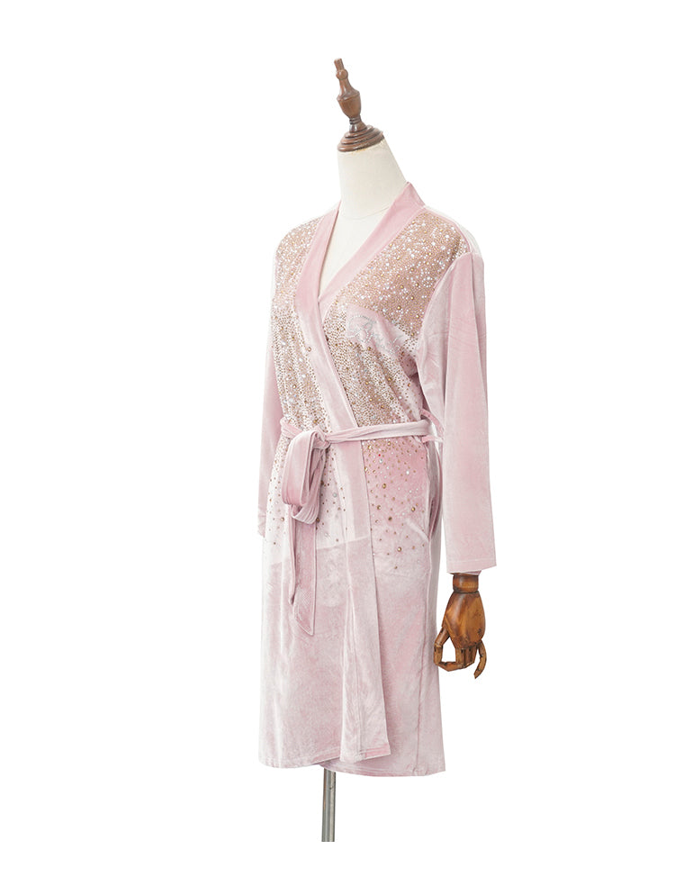 Luxurious Rhinestone Satin Bridal & Bridesmaid Robe – Sparkling Elegance for Weddings