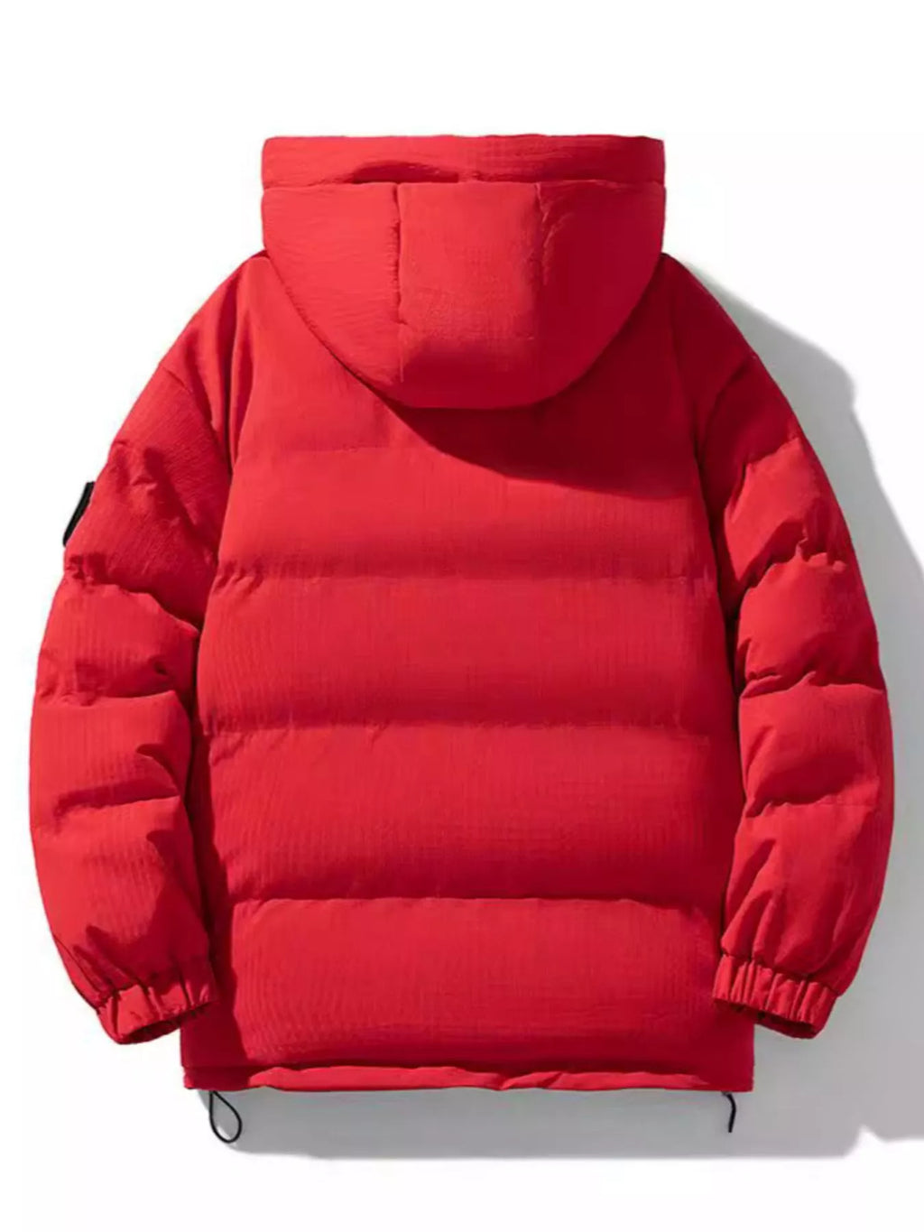 Men's Plus Size Contrast Hooded Puffer Jacket