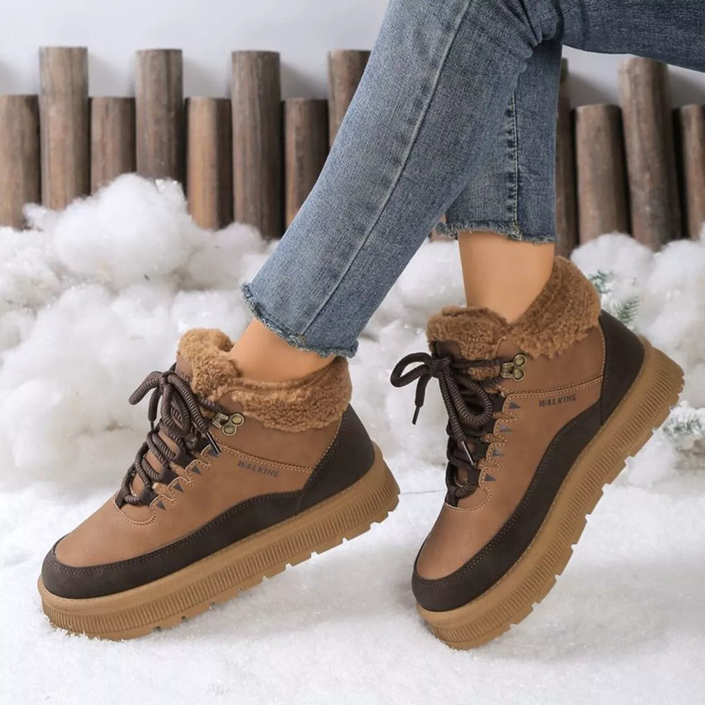 Lace Up Platform Ankle Boots