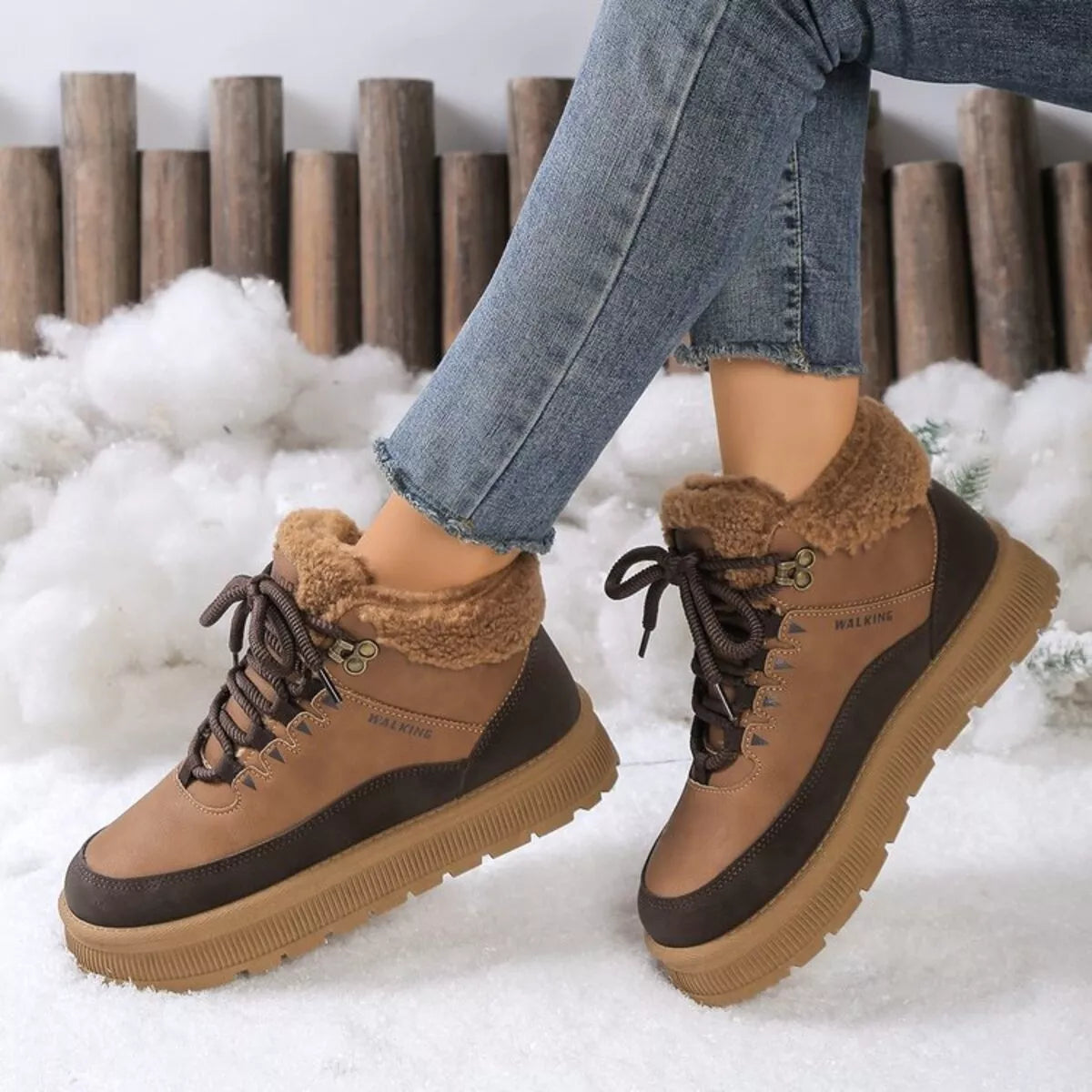 Lace Up Platform Ankle Boots
