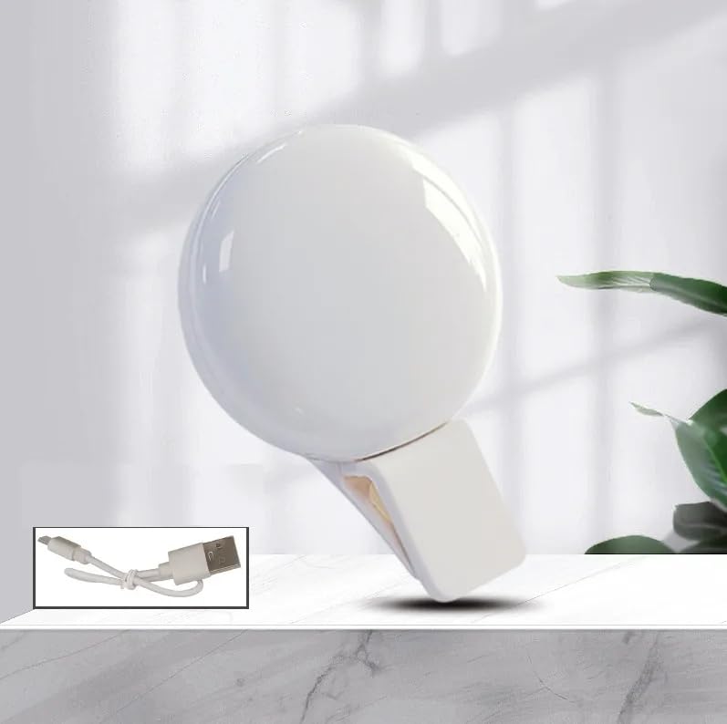 Selfie Ring Light, Small Pocket-Size, 3 Brightness Levels, Rechargeable, Phone C