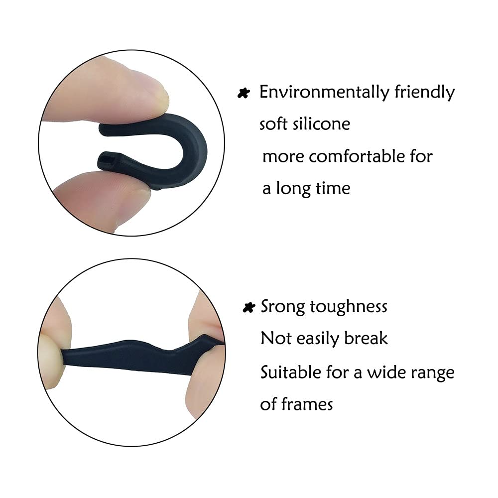 Glasses Anti-Slip Silicone Ear Clip, Glasses Holder W