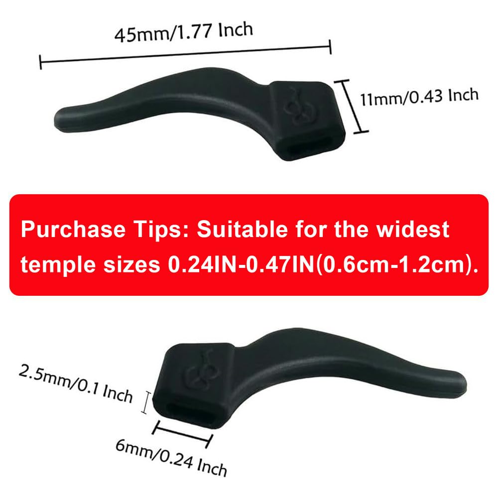 Glasses Anti-Slip Silicone Ear Clip, Glasses Holder W