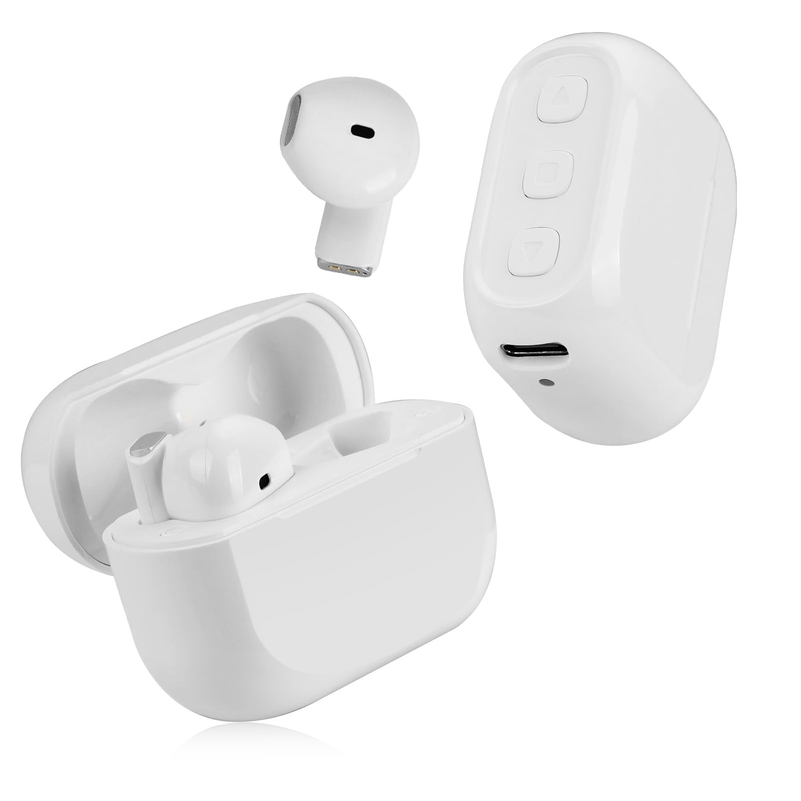 Ring For Tiktok With Earbuds, Fingertip Remote Con
