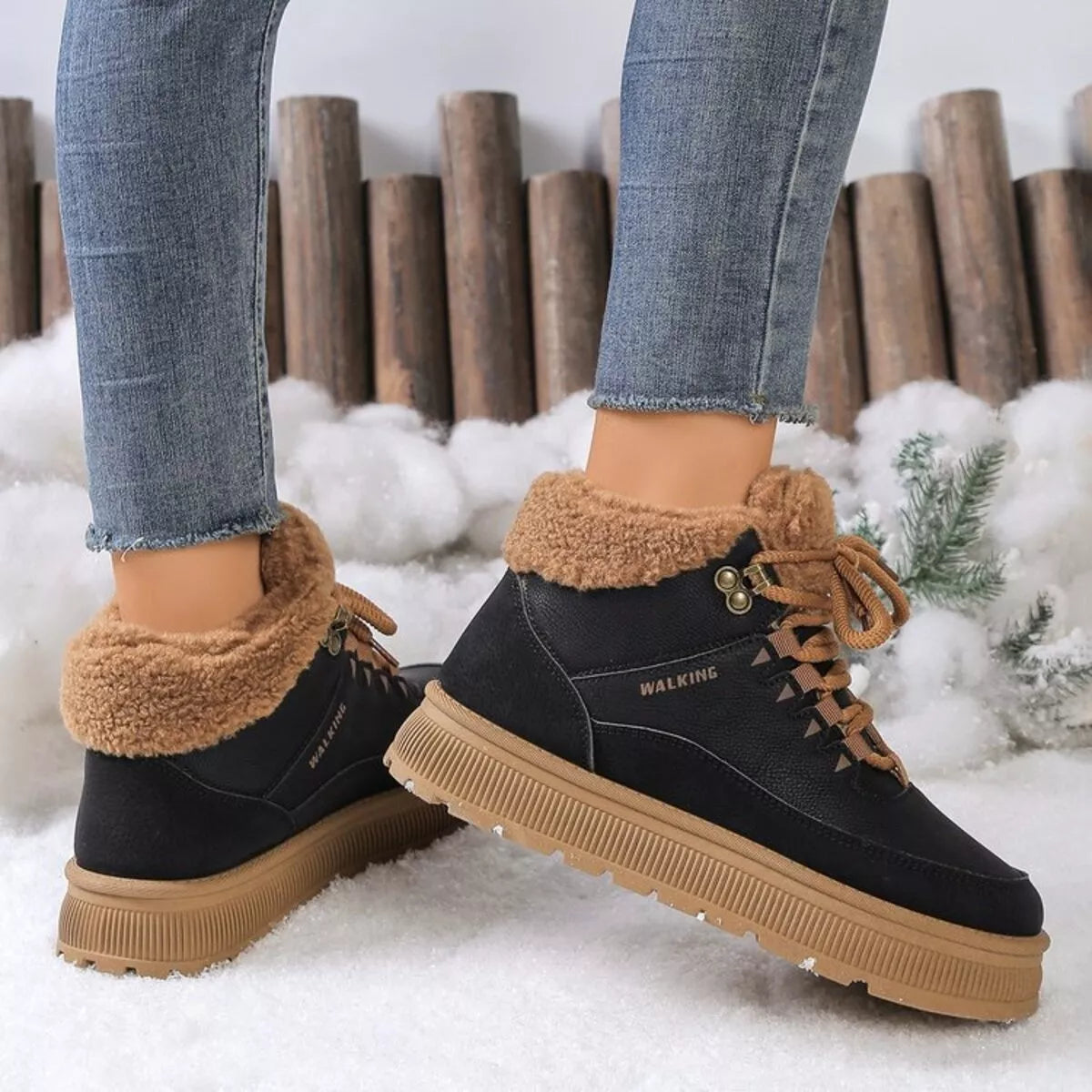 Lace Up Platform Ankle Boots