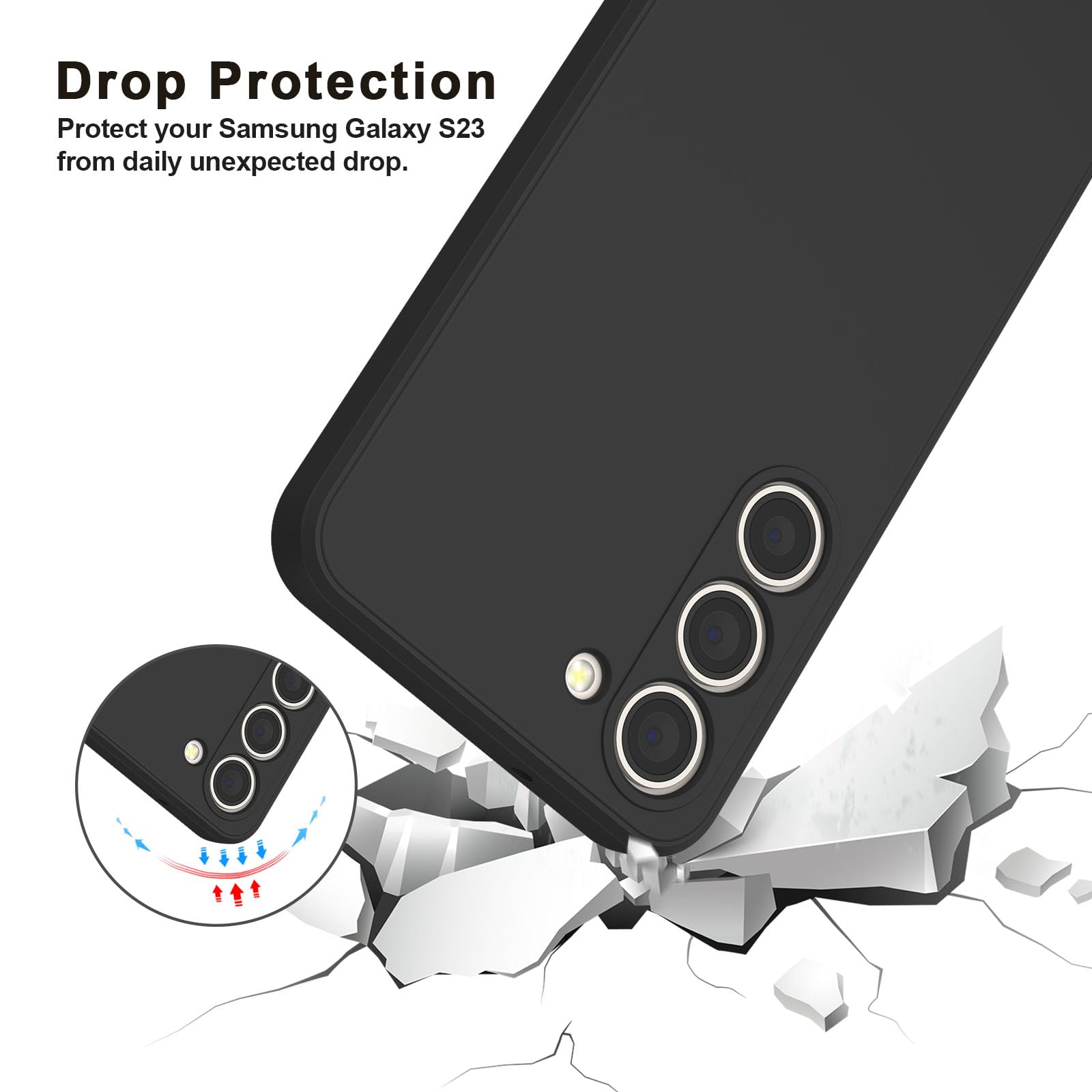 For Samsung Galaxy S23 (Only), Stylish Liquid Silicone Slim Full-Body Protective