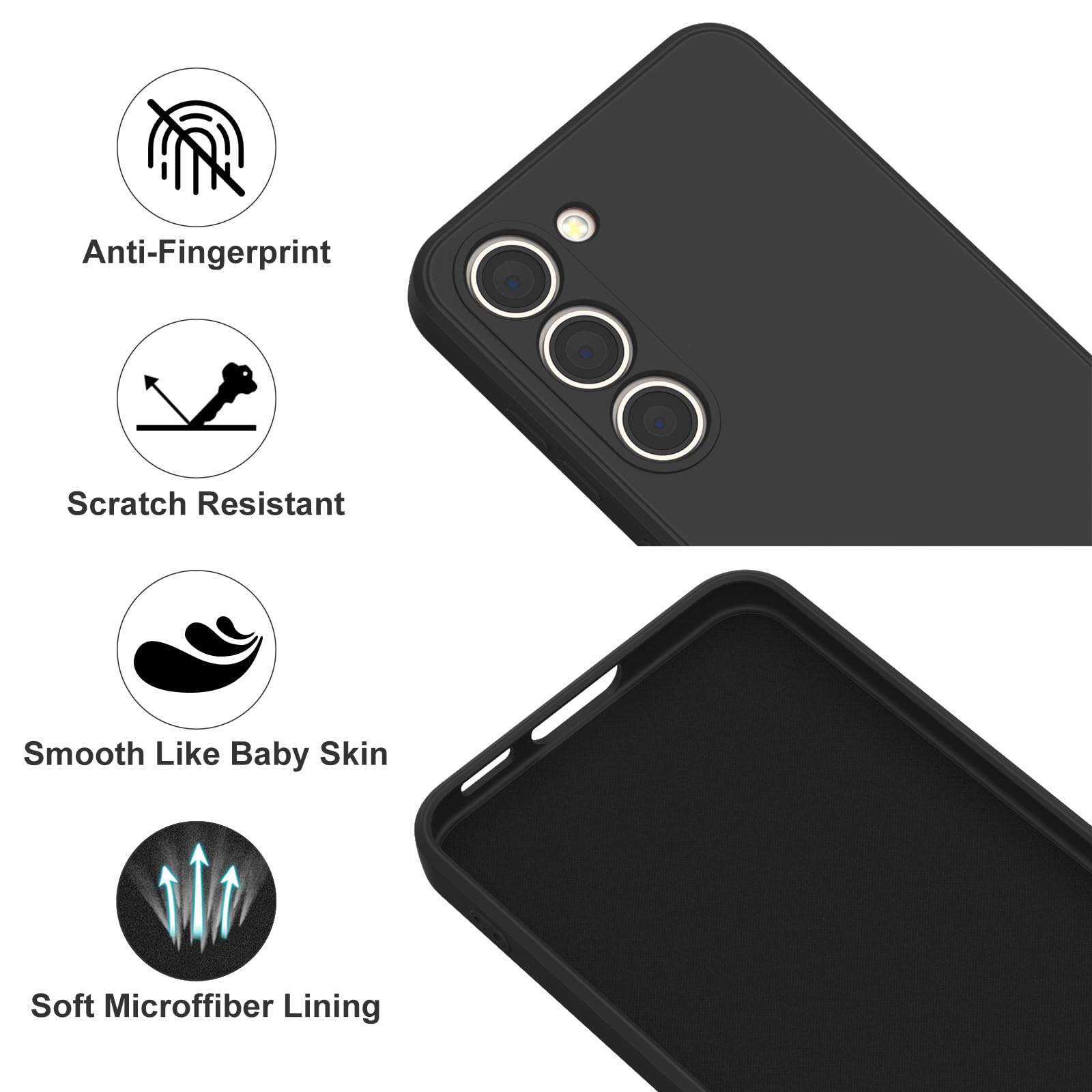 For Samsung Galaxy S23 (Only), Stylish Liquid Silicone Slim Full-Body Protective