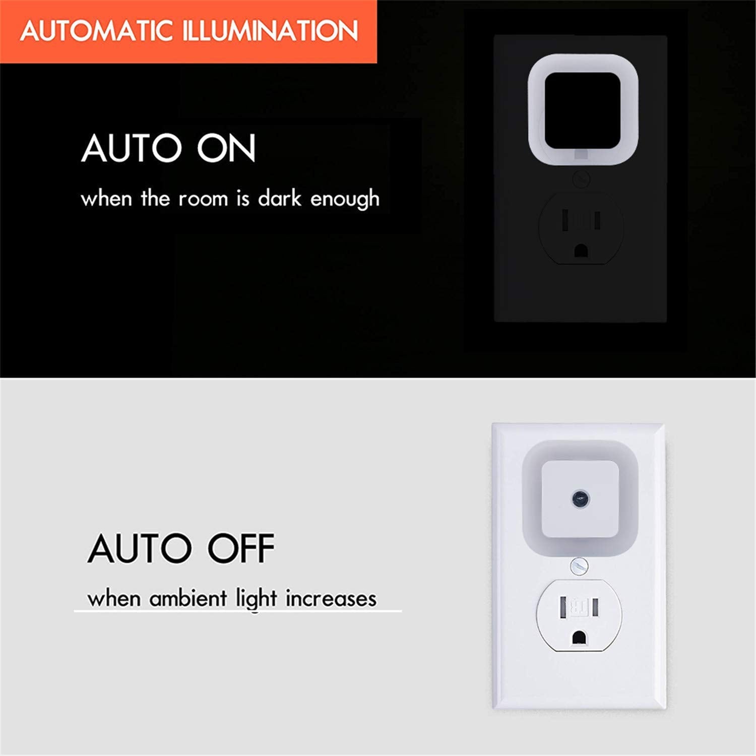 Night Light Lamp With Smart Sensor Dusk To Dawn Sensor, Daylight White, 0.5W Plu