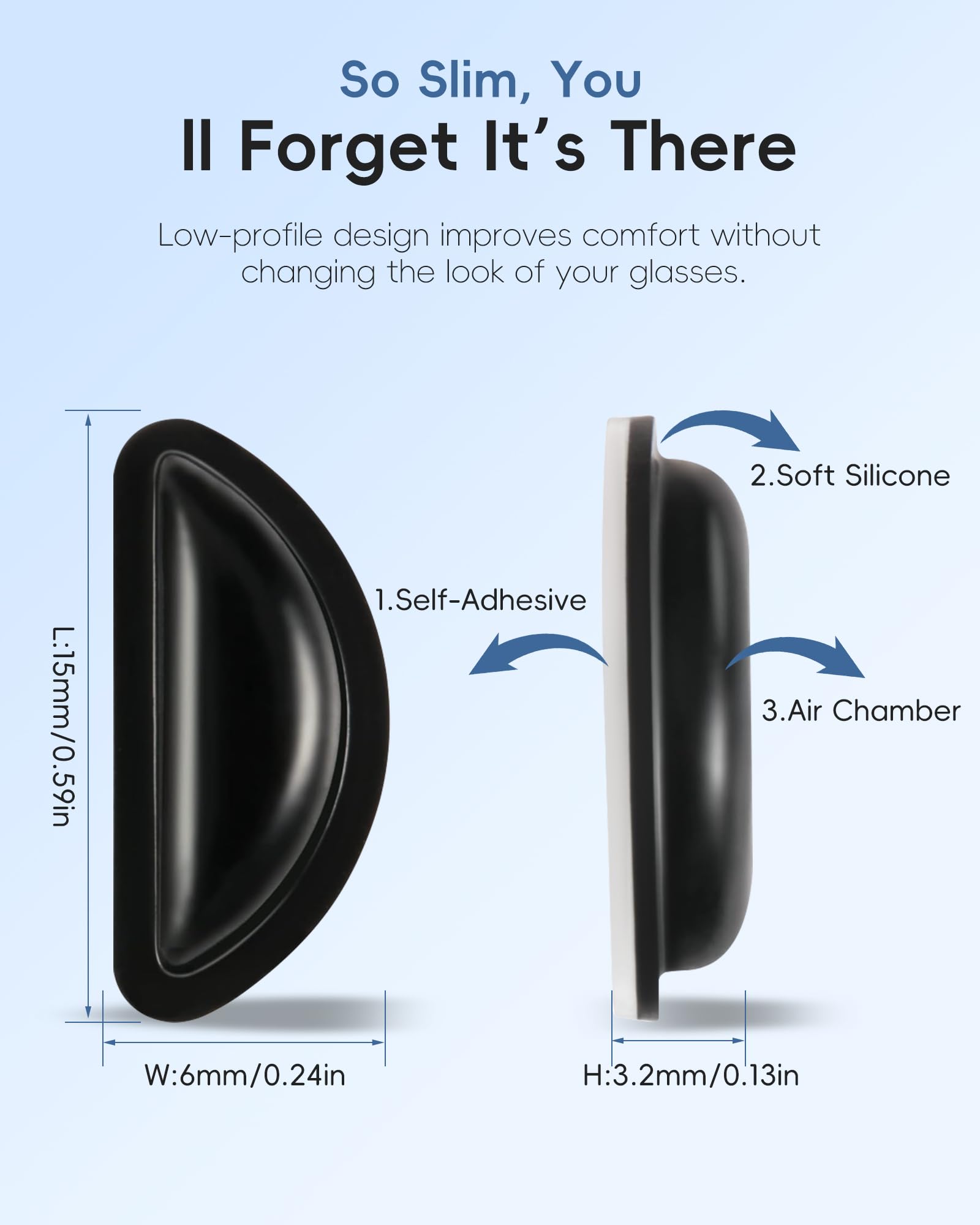 Silicone Eyeglass Nose Pads Ray-Ban Meta Smart Glasses Wayfa