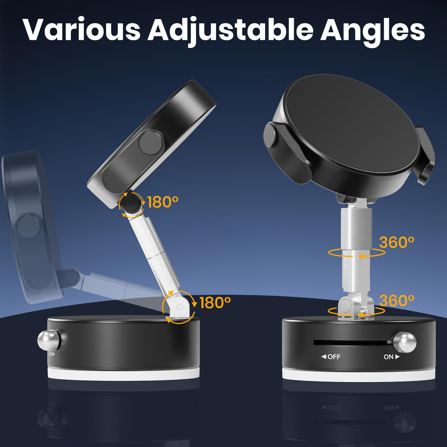 Adjustable Vacuum Magnetic Phone Holder, Vacuum Suction