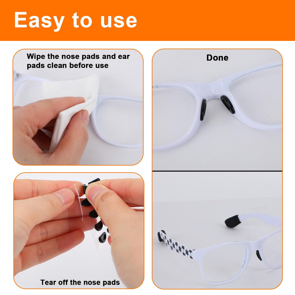 Eyeglass Nose Pads & Ear Grips Kit, Silicone Replaceme