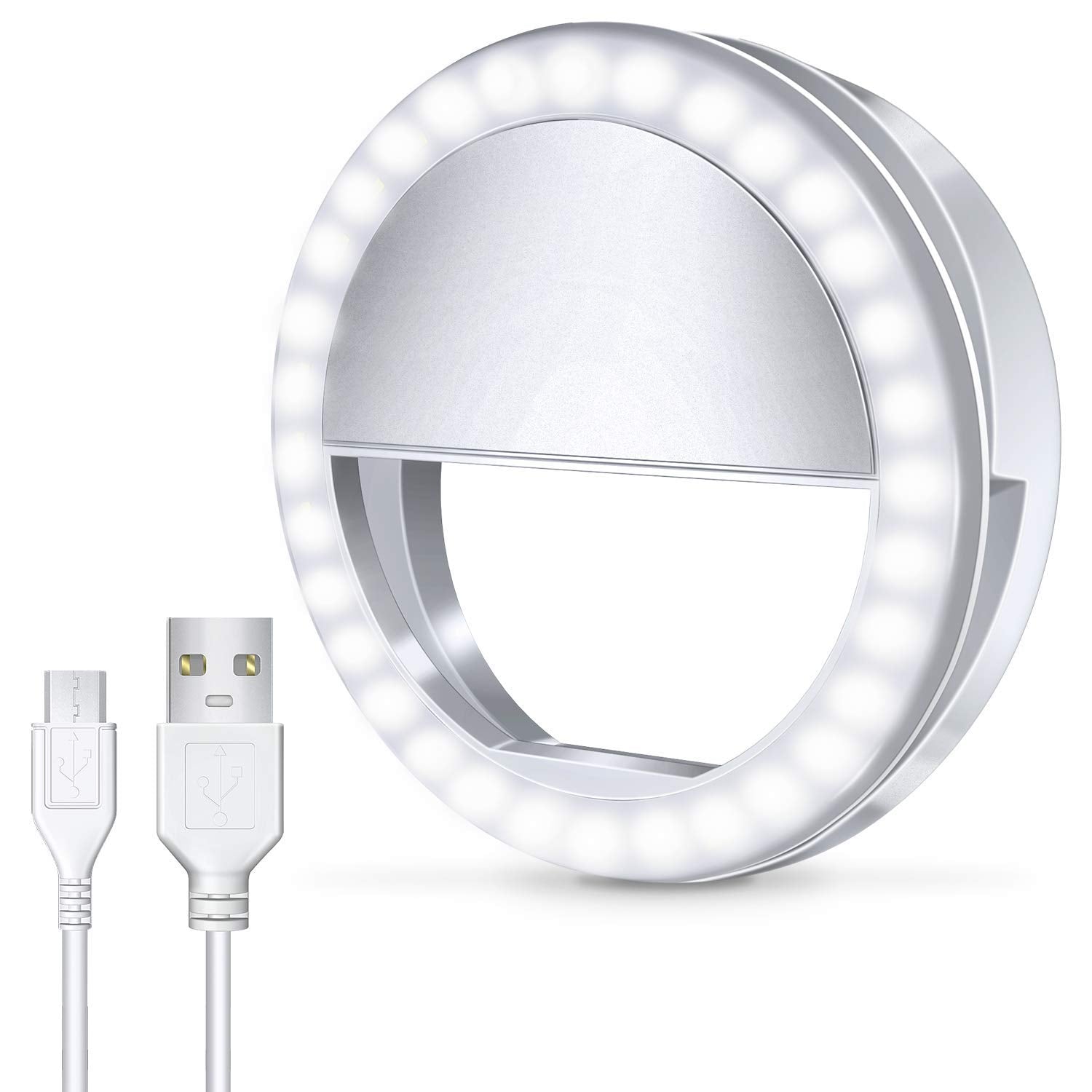 Ring Light, [Rechargeable] With 36 Led Lights, 3-Level Adjustable Brightness Cli
