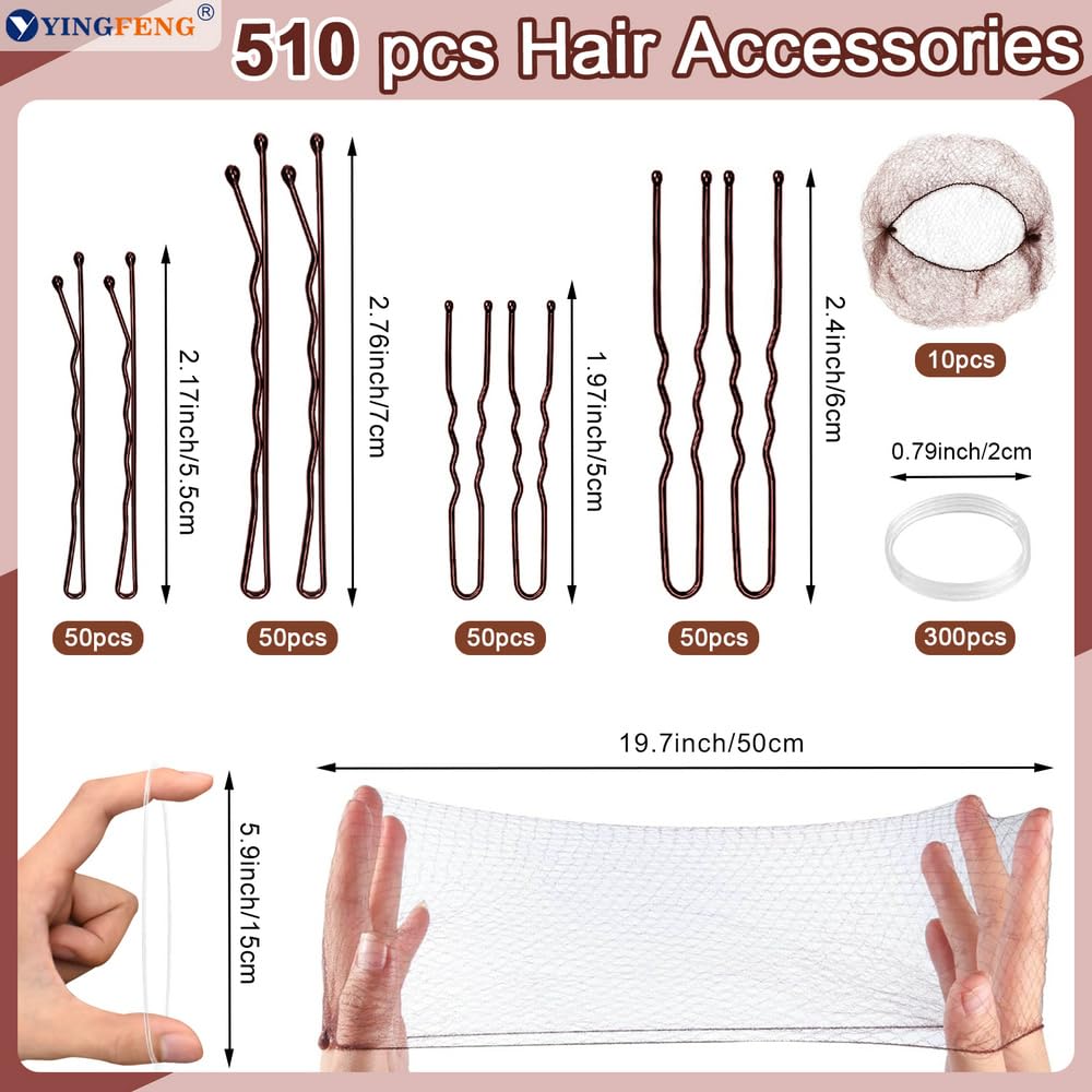 Bobby Pins Hair Pins Kit With Hair Net, Yingfeng Includes 100 Bobby Pins For Wom
