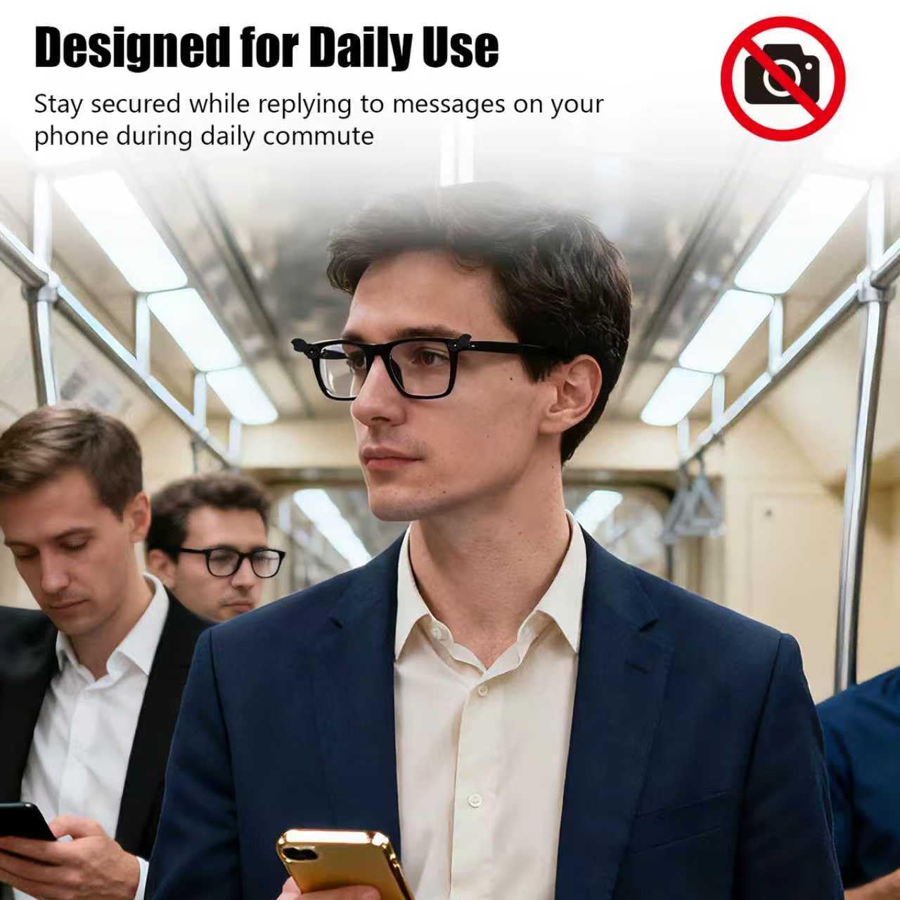 Camera Cover Smart Glasses, Rotating Camera Lens Shu