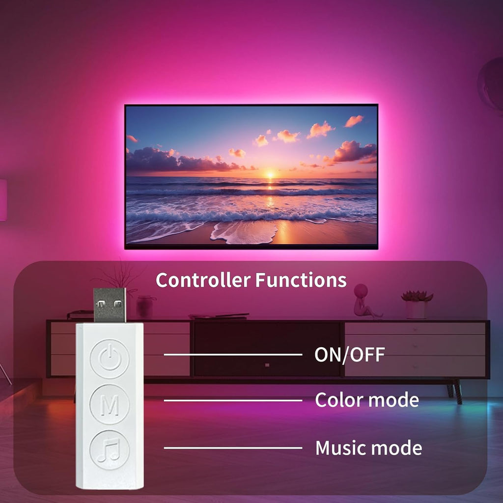 Lights For Tv, 13.1Ft Tv Led Backlight For 40-55Inch Tvs Rgb Tv Backlight Behind