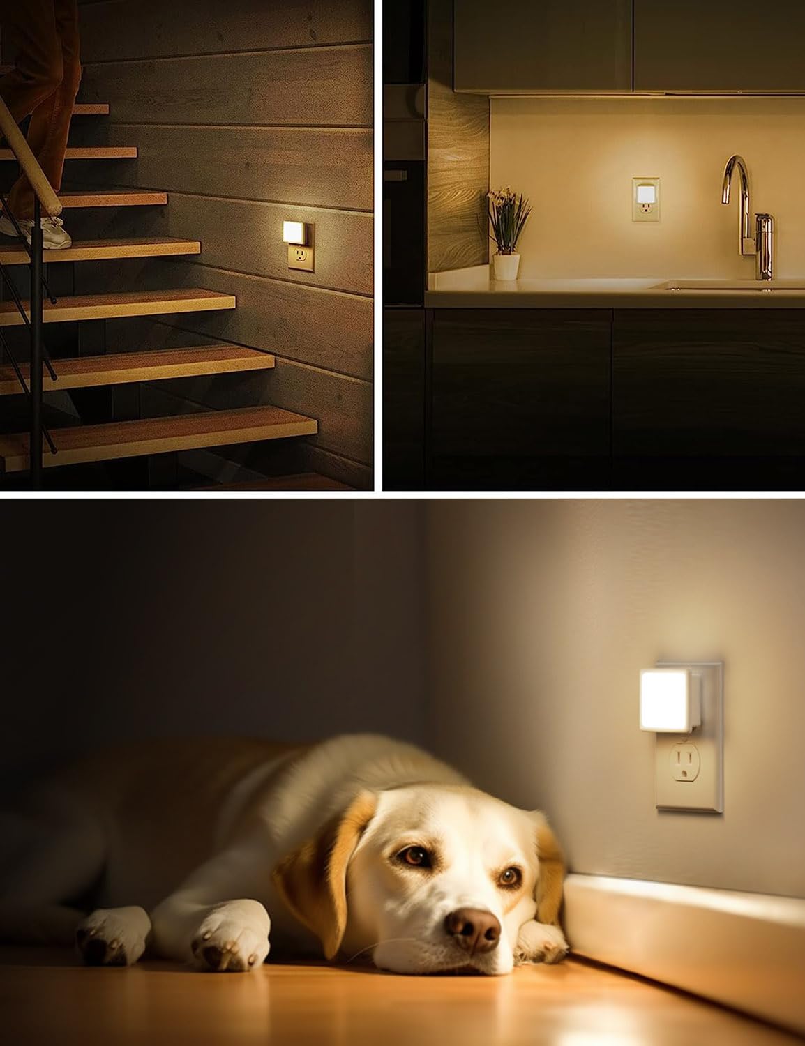 Led Night Lights Plug Into Wall 2-Pack, 0.3W Plug In Night Light, Dusk To Dawn,