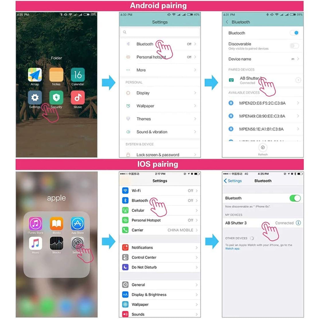 Remote Control For Smart Phones- Ios/Android (1 Pink＋1