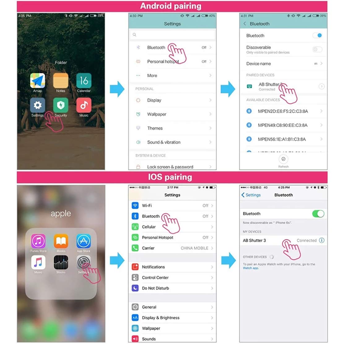 Remote Control For Smart Phones- Ios/Android (1 Pink＋1