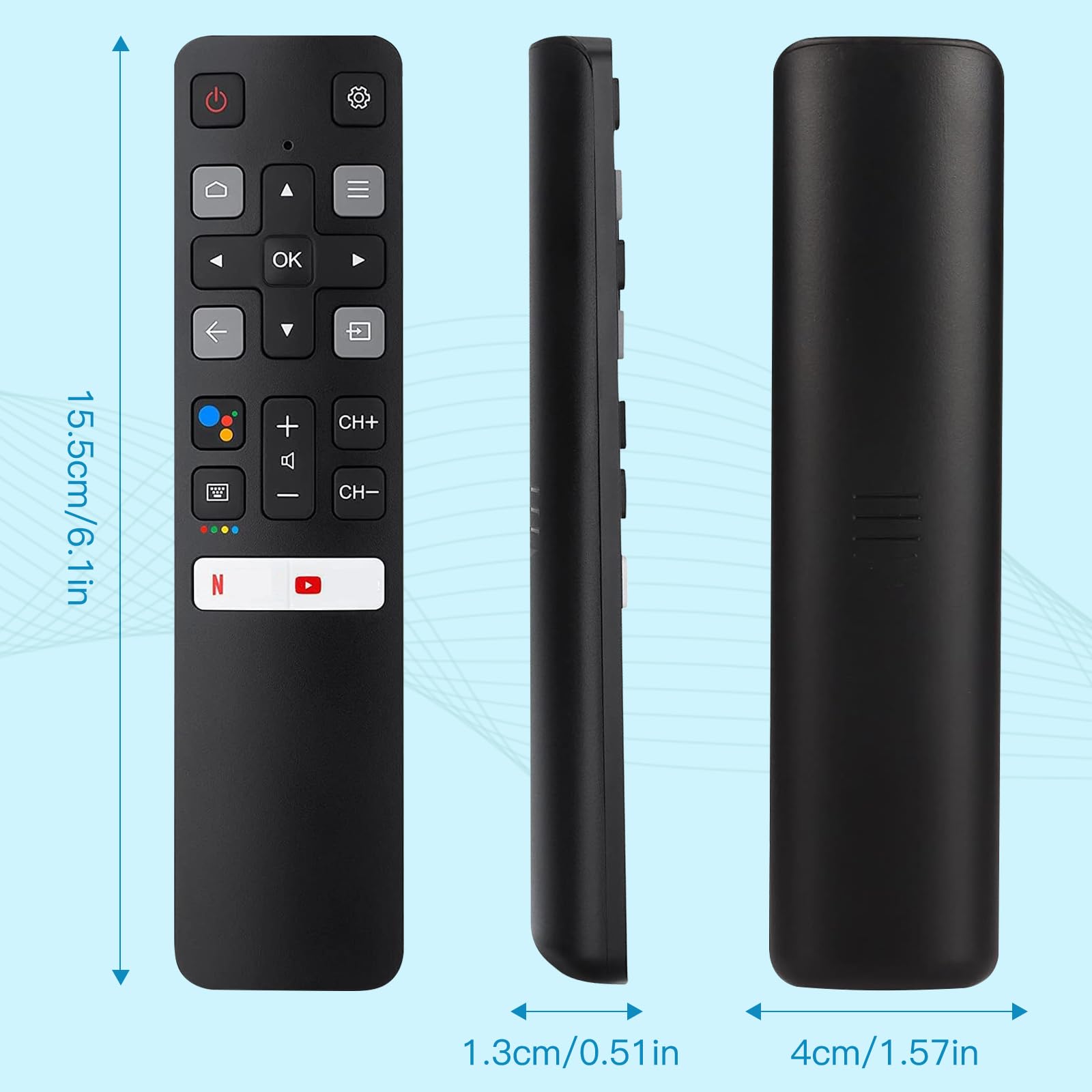 Remote Rc802V For Tcl Android Tv 4K Smart Tv Remote Control No Setup Required, 4