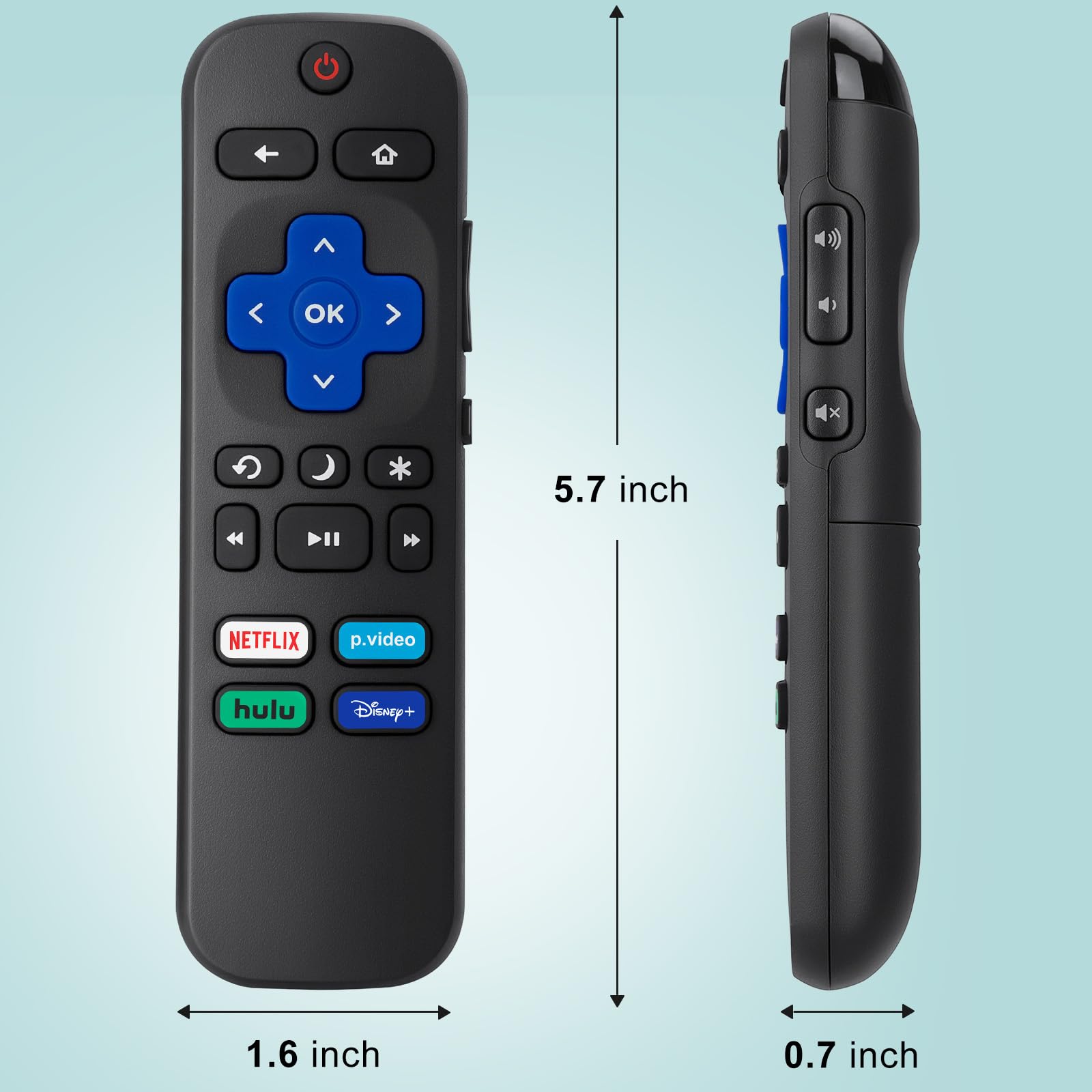 2) Replacement Remote Control Compatible For Roku Tv,For Tcl Roku/For Hisense Ro