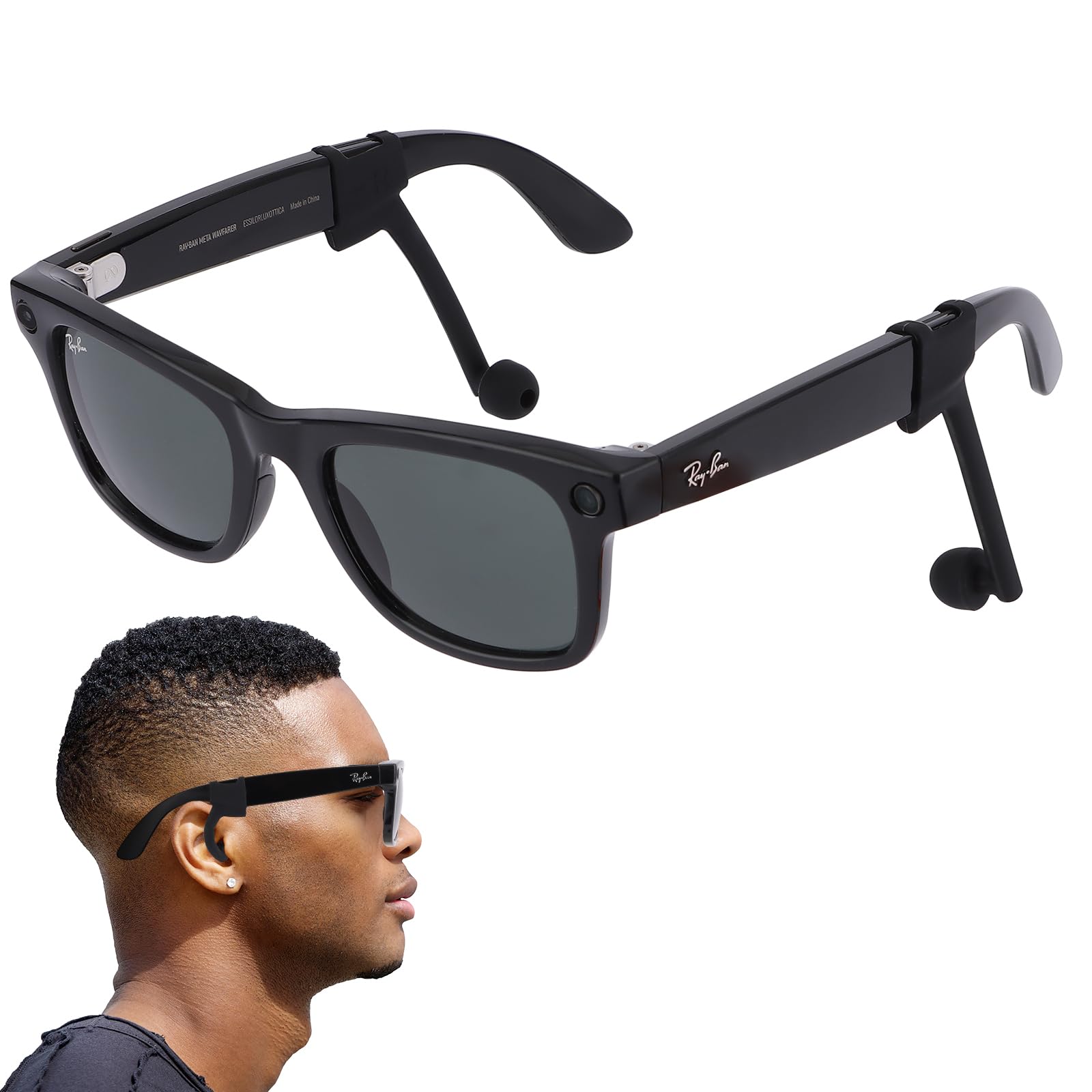 Privacy Ear Tips For Ray-Ban Meta(Gen1/2), Wayfarer/Skyler