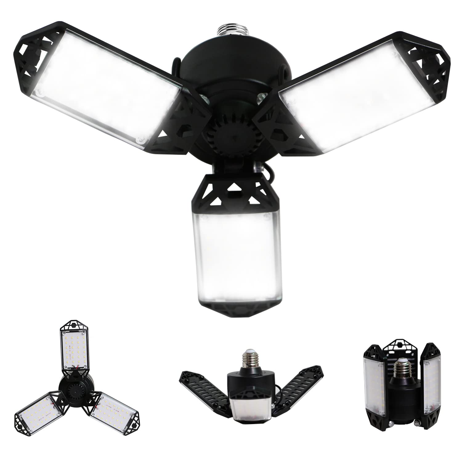 Light, 80W 8000 Lumen Ceiling Lights With 3 Adjustable Panels, 6500K Daylight Li