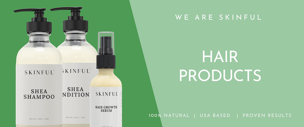 Skinful Shea Shampoo for Dry Hair - Nourishing Cleansing Hydrating Shampoo for Shiny Hair Growth - 8.2oz