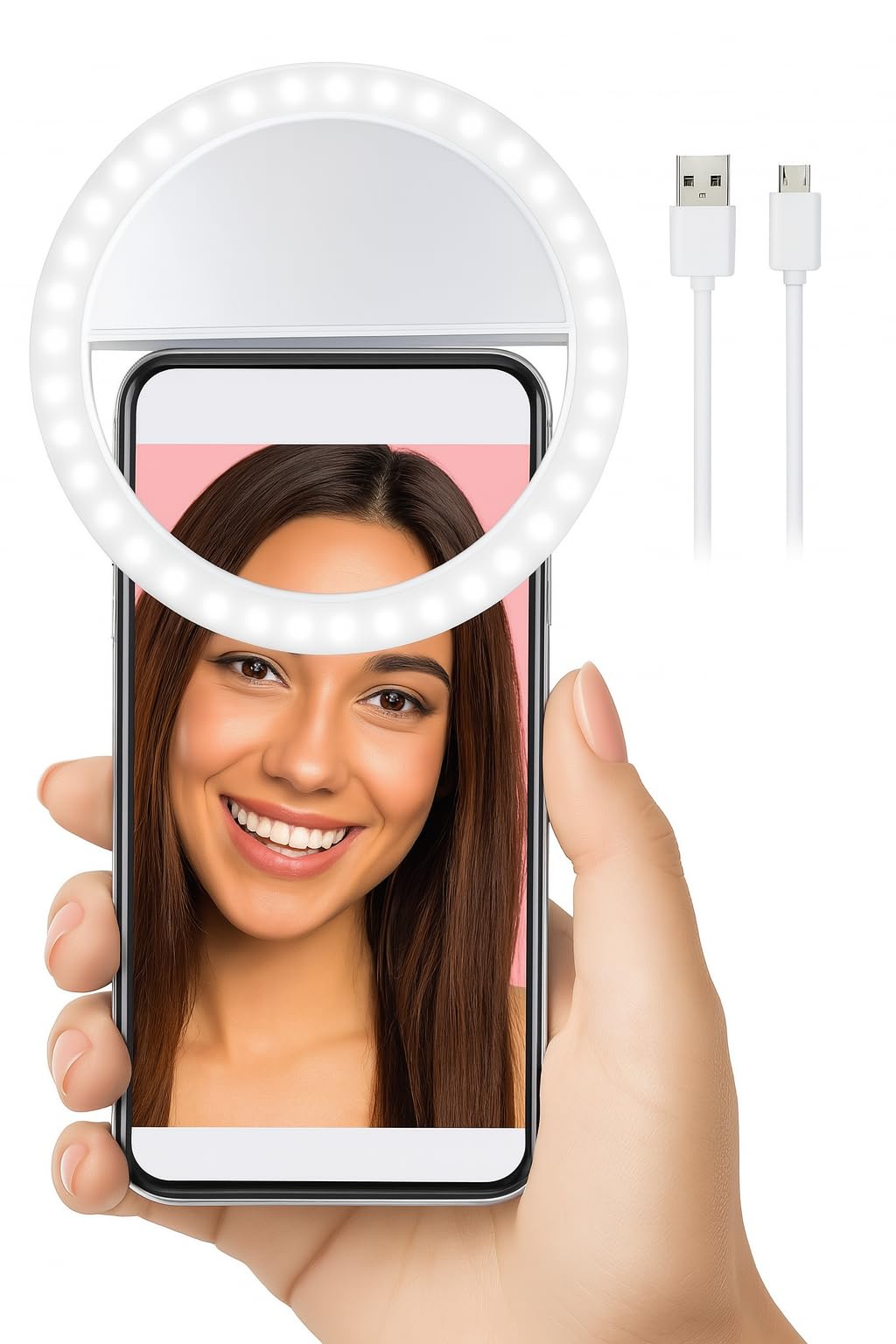Ring Light With Clip – 3.5 Inch, Rechargeable, Portable For Tiktok, Youtube & Zo