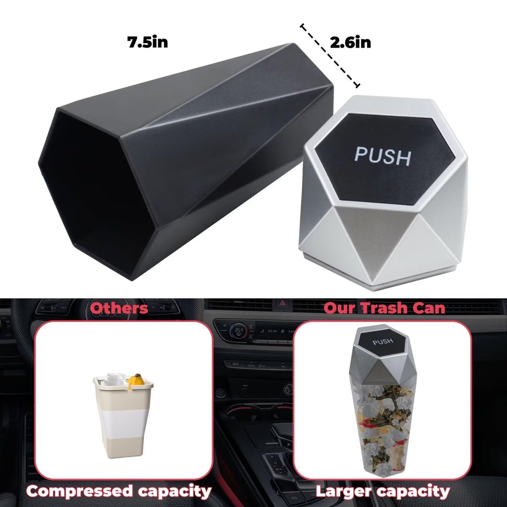 Trash Can With Lid, Garbage Bin For Women, Cute Interior Accessories For Seat Cu