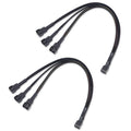 2-Pack 3 Way 4 Pin Pwm Fan Splitter Cable - 12 Inches / 30Cm, 1X Pwm-Controlled