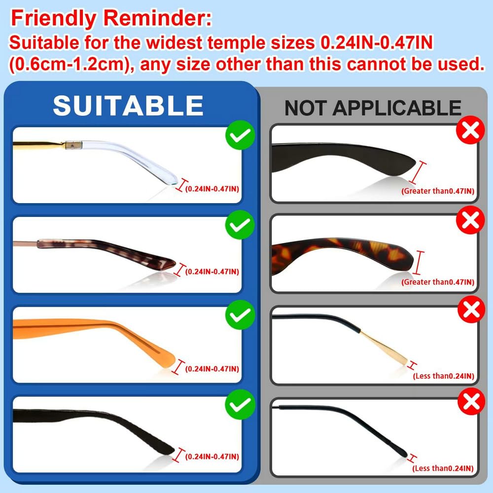 Glasses Anti-Slip Silicone Ear Clip, Glasses Holder W