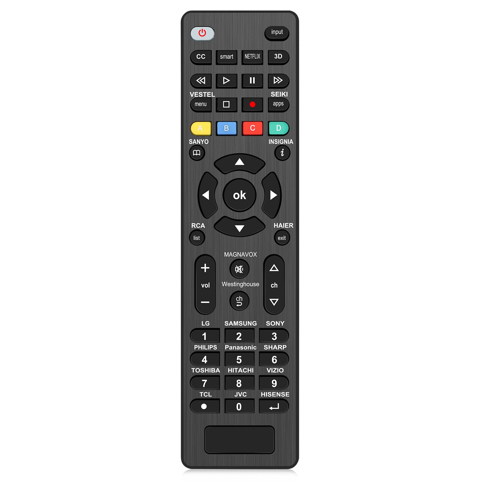 Remote Control For Samsung, Lg, Vizio, Tcl, Sony, Insignia, Sharp, Philips, Pana