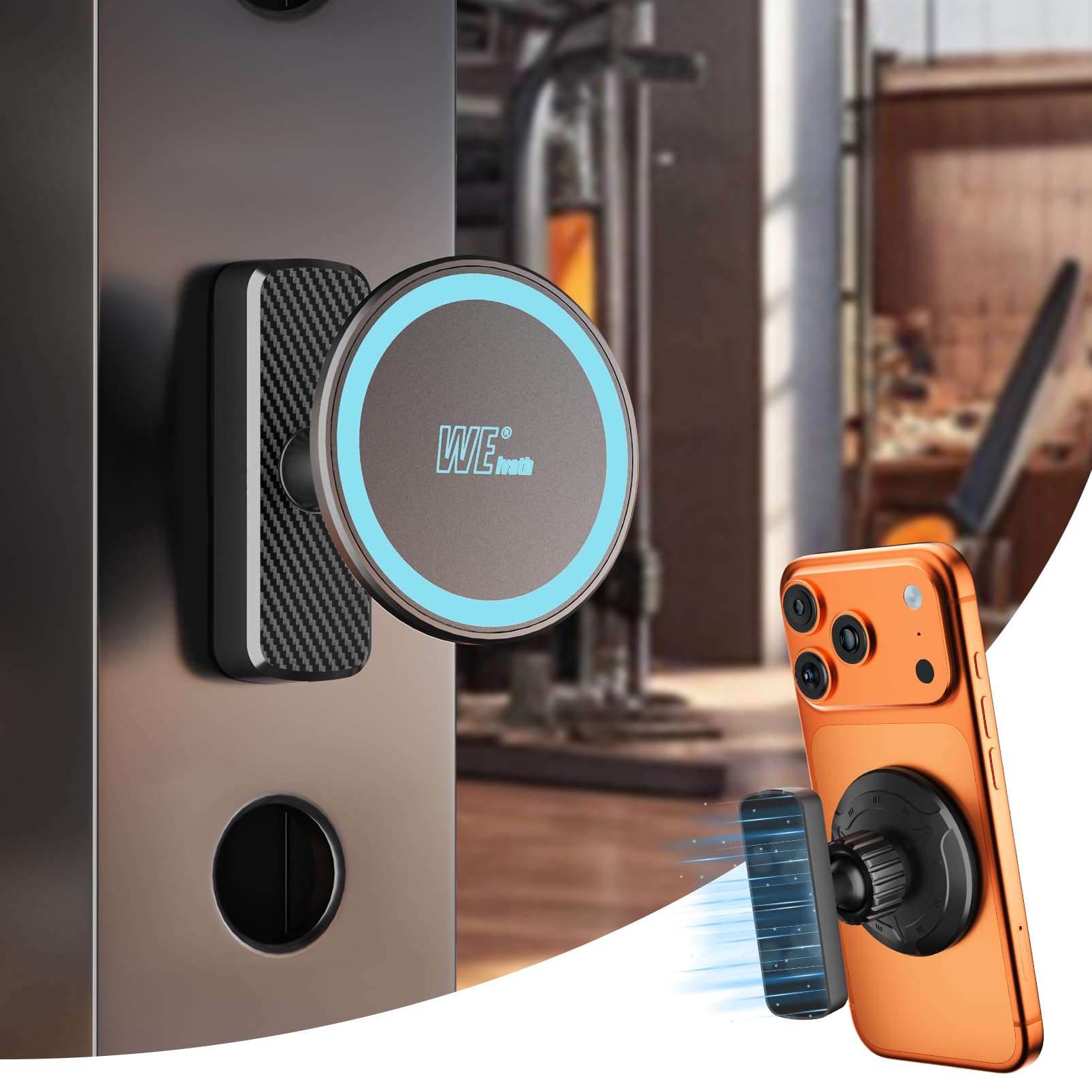 Magnetic Phone Holder Gym, Workout, Kitchen Or Any L Sur