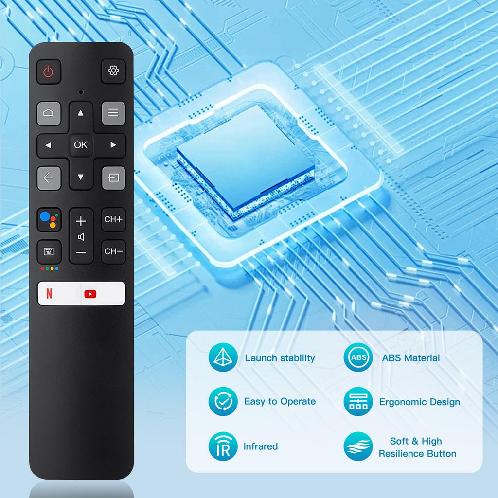 Remote Rc802V For Tcl Android Tv 4K Smart Tv Remote Control No Setup Required, 4