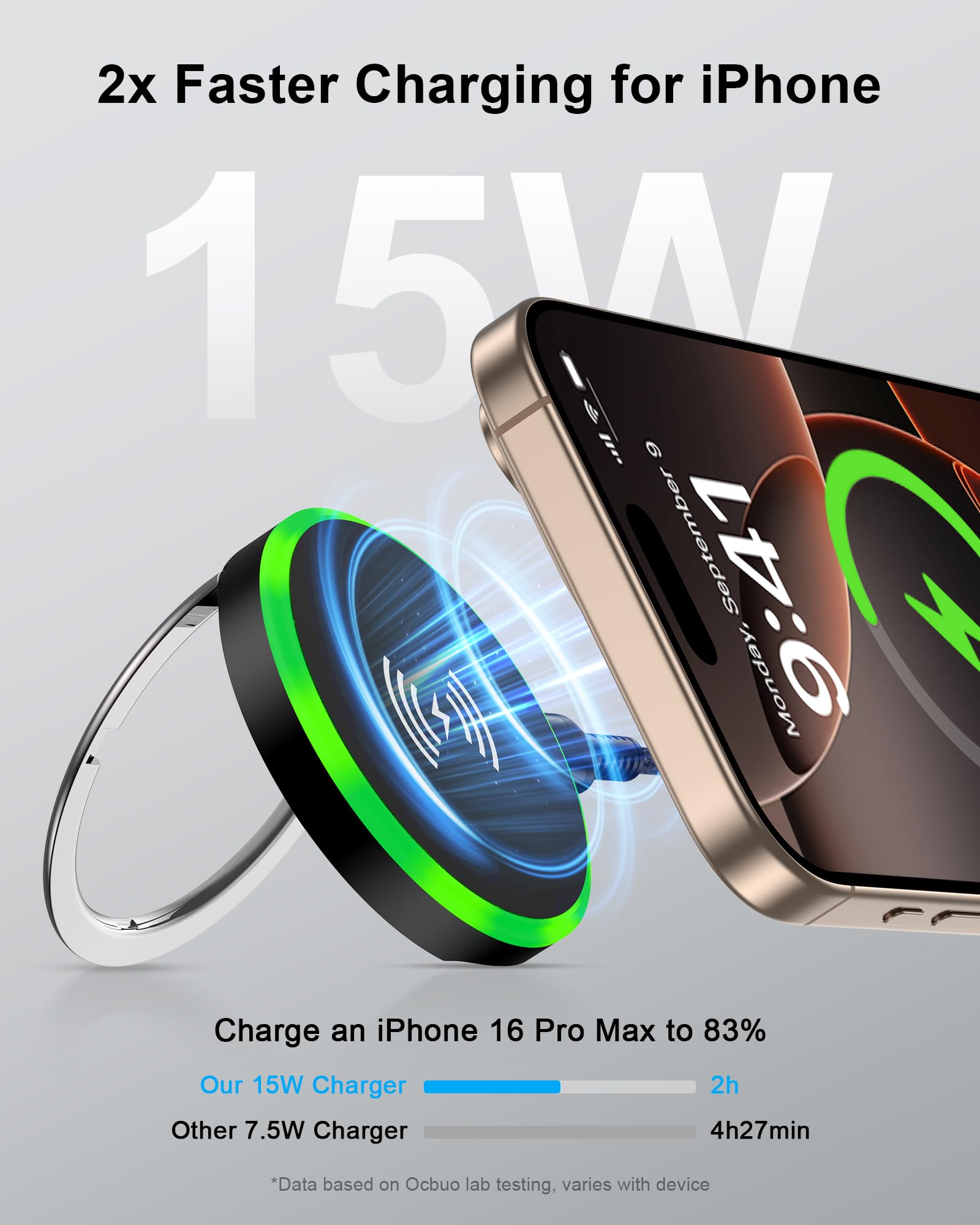 Charger Pad With Kickstand For Iphone 17E/17/Air/17 Pro Max/16/15/14/13/12 Serie