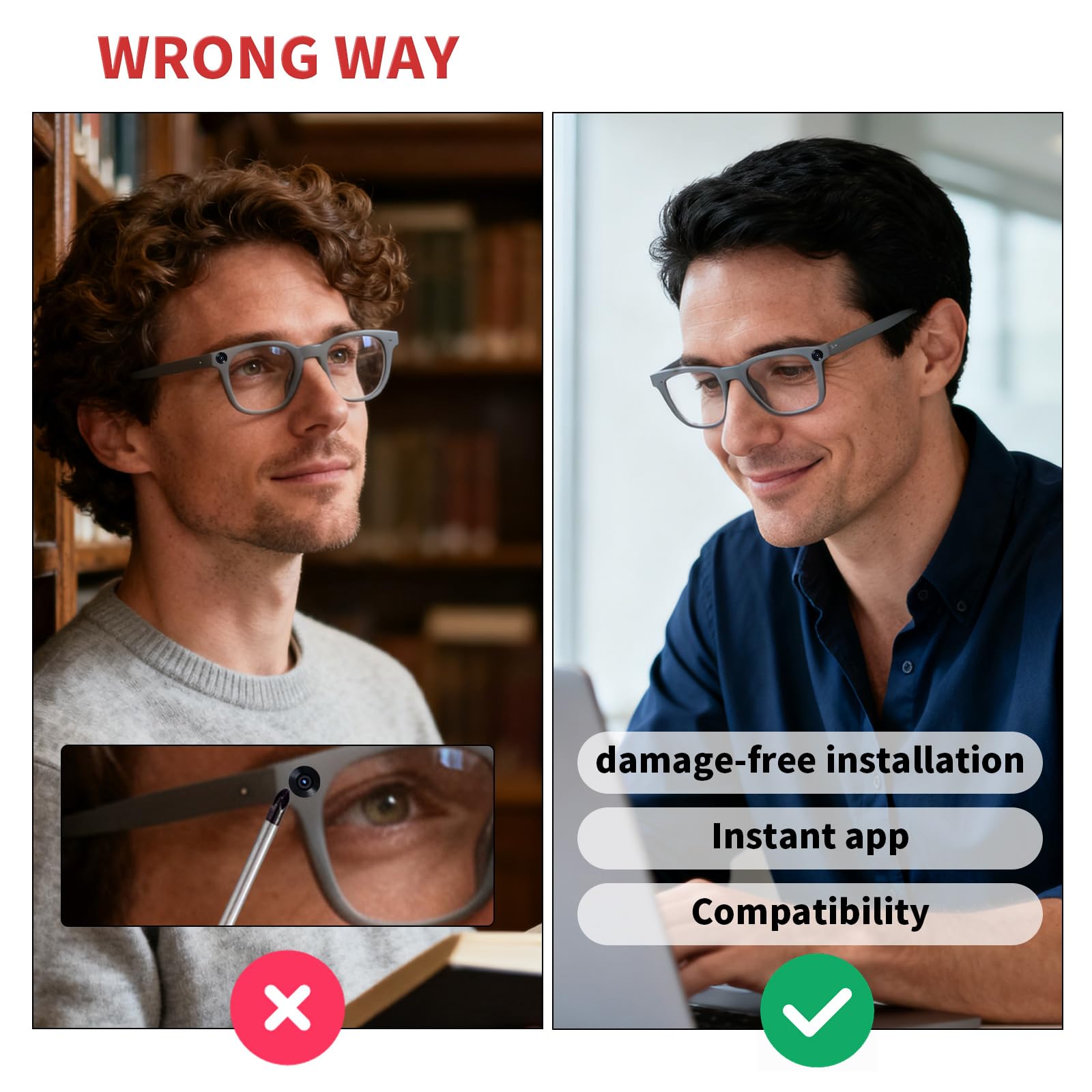 Glasses Accessories Set For Meta, Include 3 Flip-To-Open