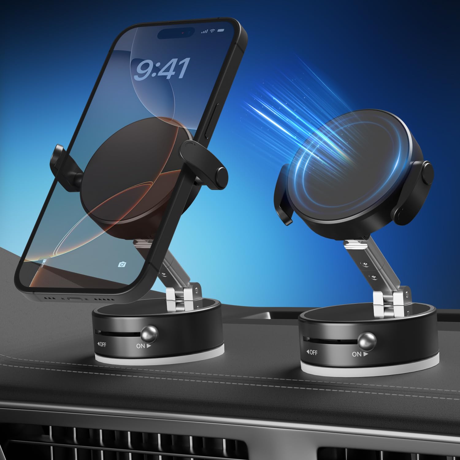 Adjustable Vacuum Magnetic Phone Holder, Vacuum Suction