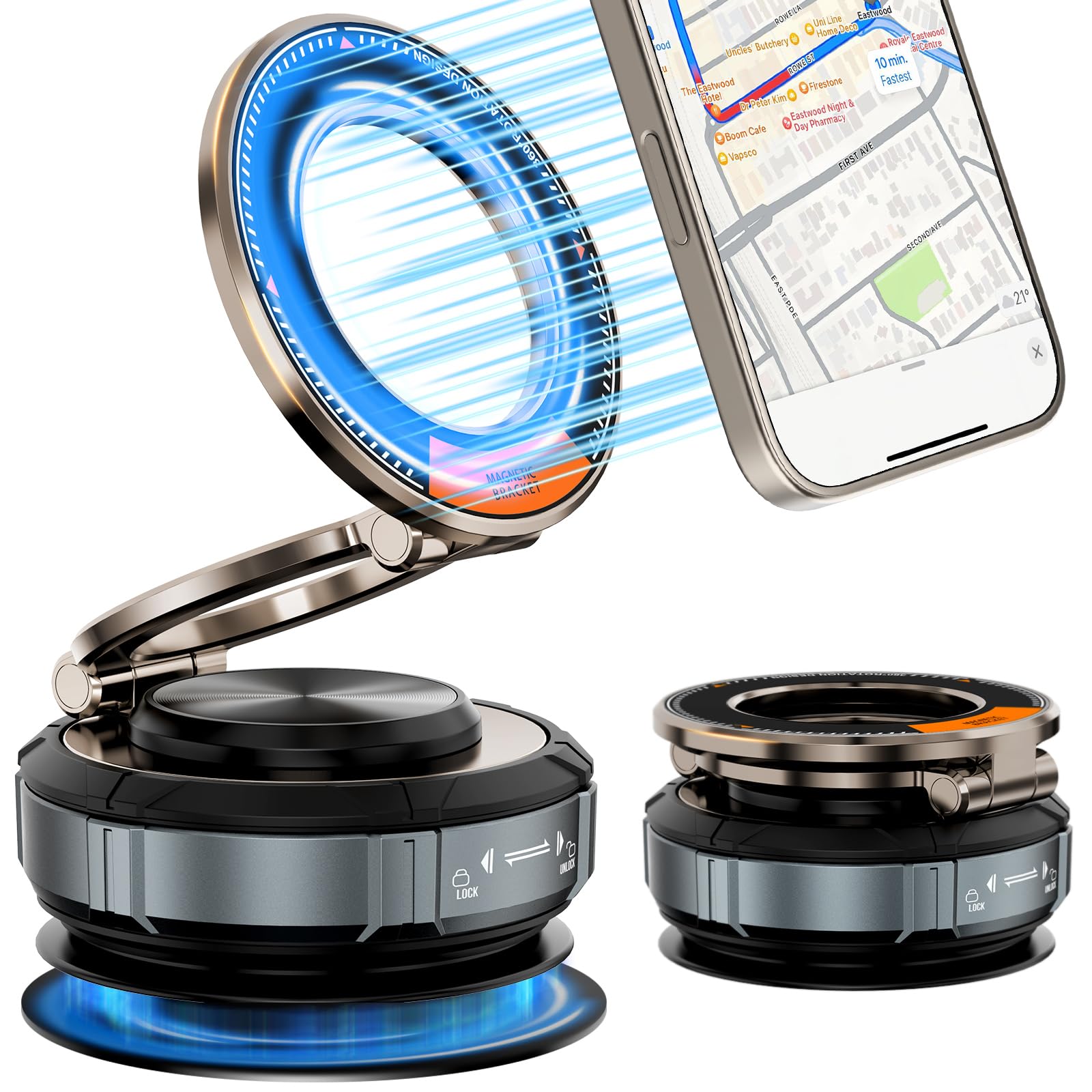 Phone Holder Mag-Safe [108+Lbs Suction & 3200Gf M