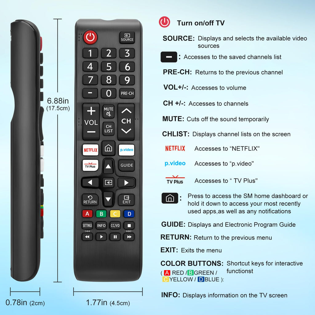 2】 Universal For Samsung-Tv-Remote-Control Replacement, All Samsung Smart Frame
