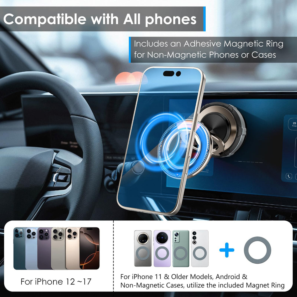 Phone Holder Mag-Safe [108+Lbs Suction & 3200Gf M