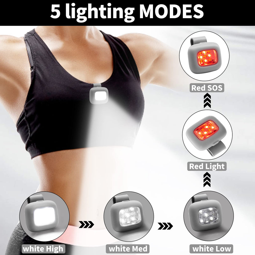 Led Safety Lights - Waterproof Hands-Free Running Lights With 5 Modes For Night