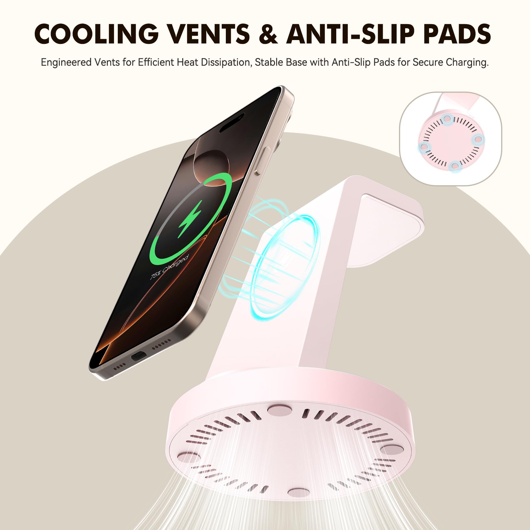 For Iphone Charger Stand: 3 In 1 Wireless Charger For Apple Iphone 17 16E 16 15