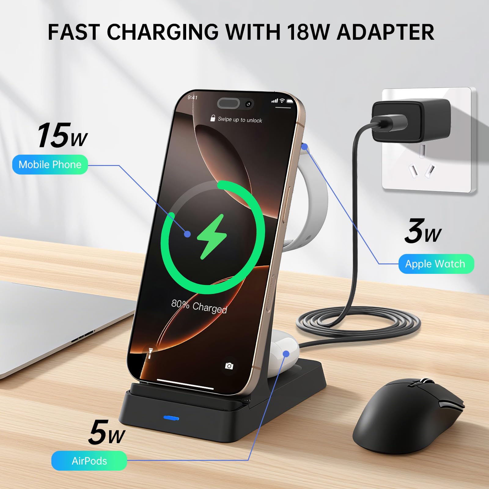 In 1 Charging Station Fast Charging For Iphone,Wireless Charger For Iphone 17 16