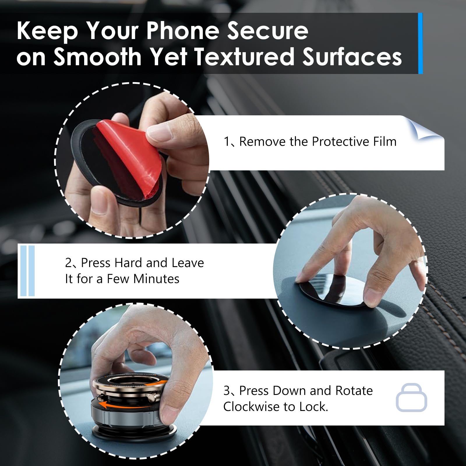 Phone Holder Mag-Safe [108+Lbs Suction & 3200Gf M
