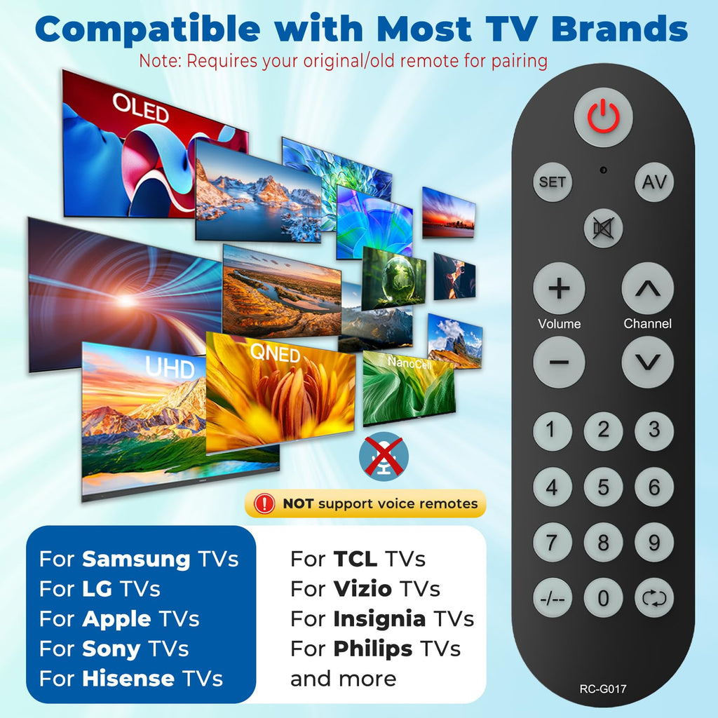 Buttons Universal Tv Remote With Backlit, Learning Ir Remote Control Replaces Al
