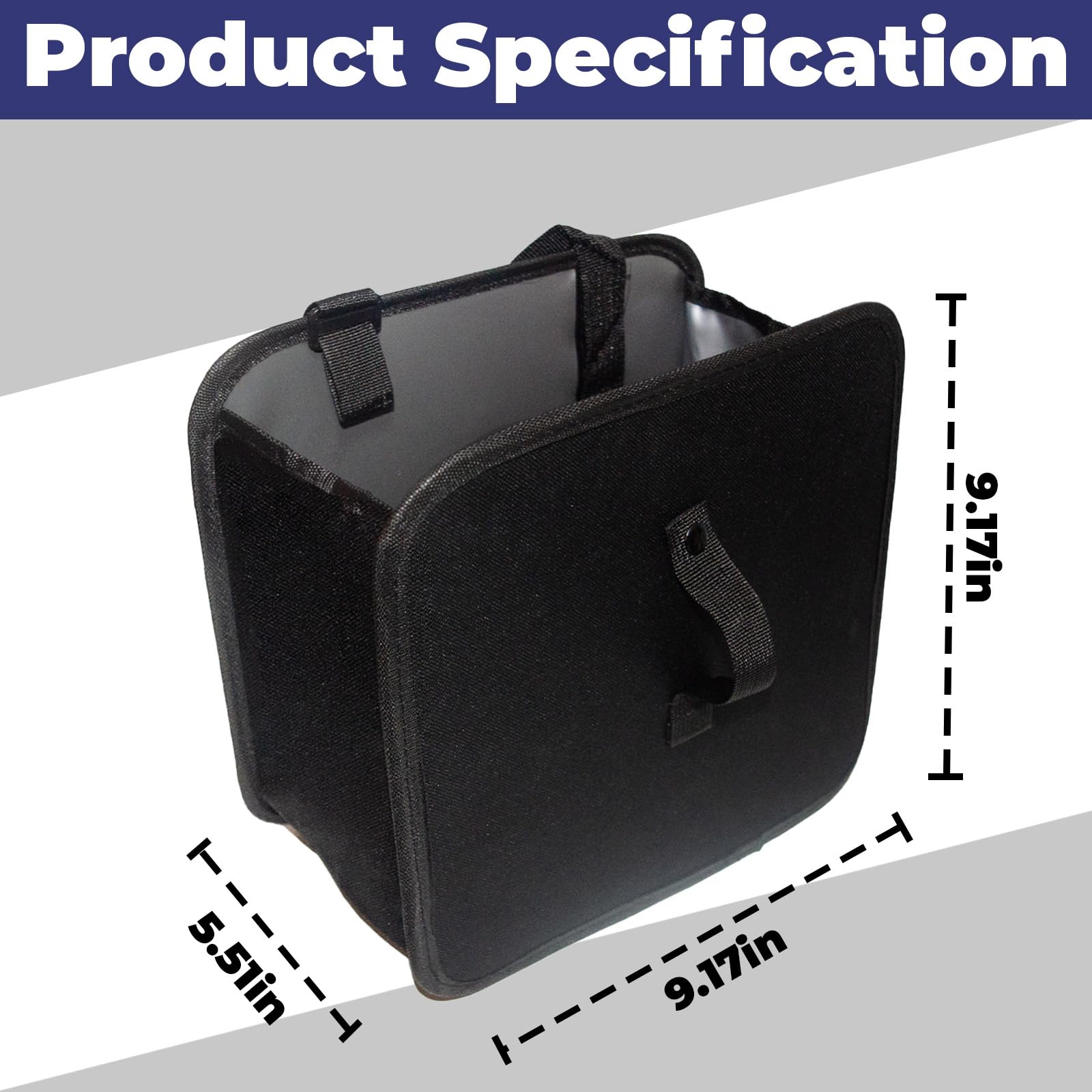 Trash Can, Foldable Trash Can Collapsible Hanging Trash Bag For Car Seat, 2 Gal